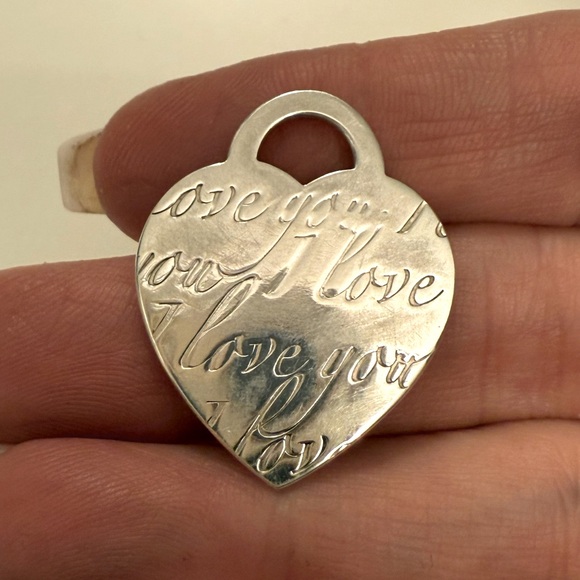 Authentic and retired Tiffany heart tag pair - Picture 4 of 5
